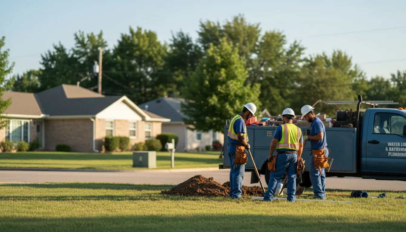 Residential water line and bathroom plumbing service in Rock Creek, OH